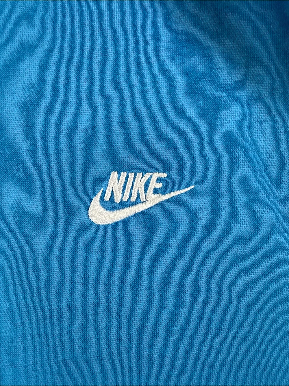 Nike Men's Blue Pullover Hoodie with White Swoosh